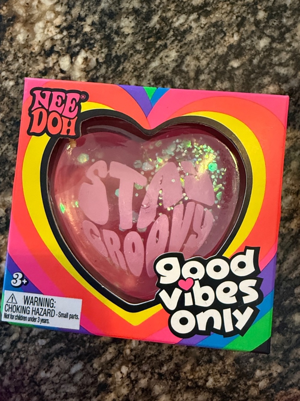 Nee Doh Heart Stress Ball - Pink 'Stay Groovy'